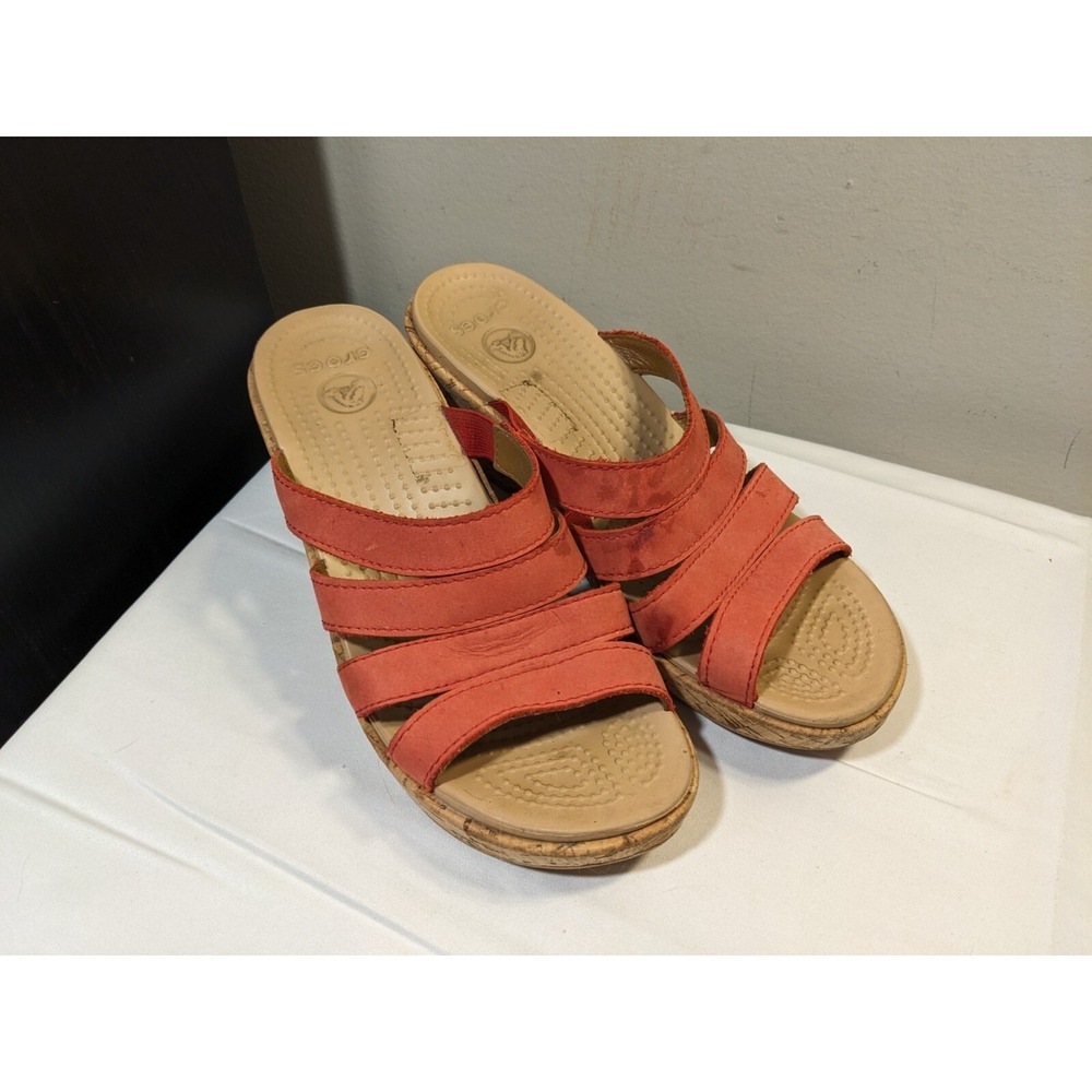 Crocs Platform‎ Heels Pink Straps Womens US 7